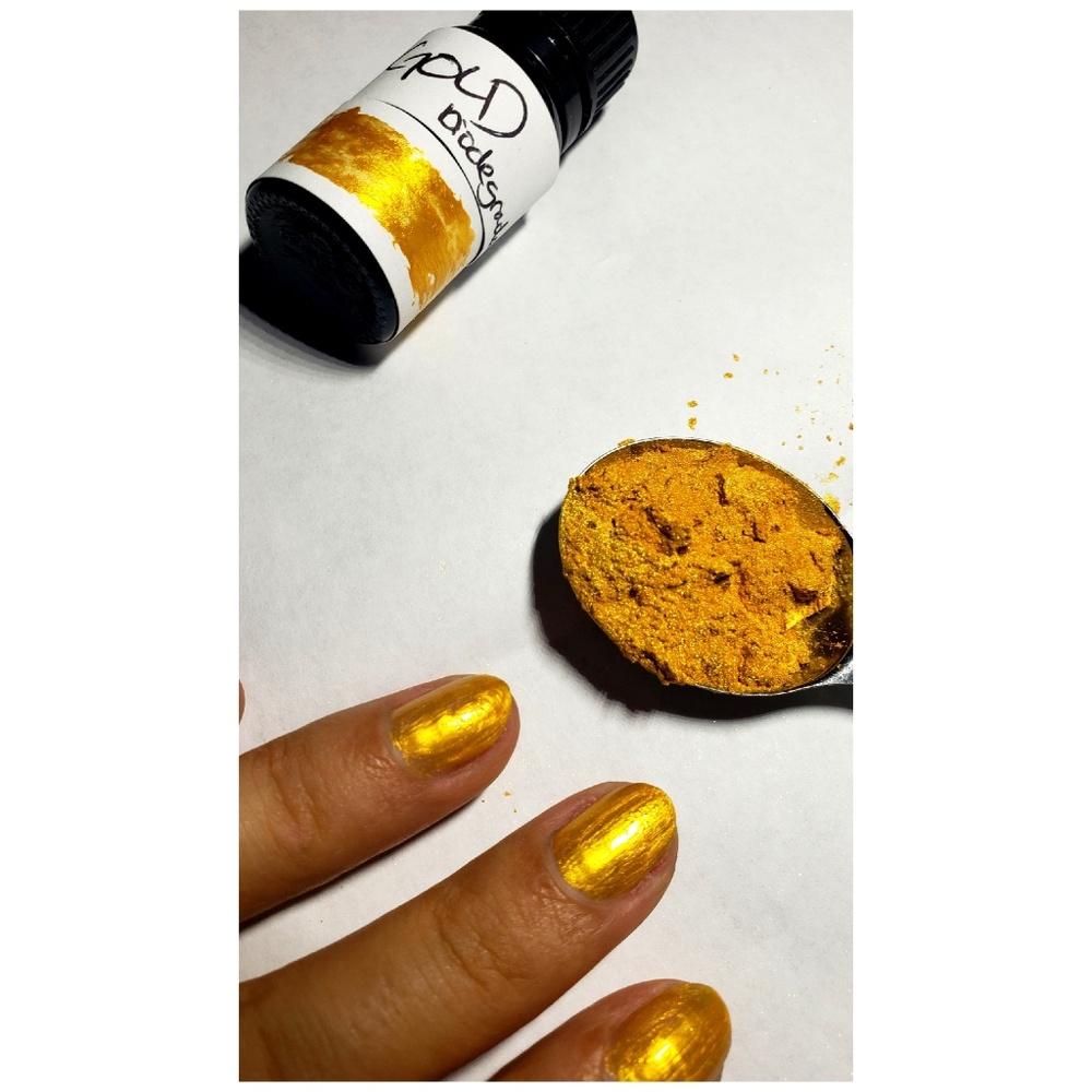 gold mica 💥BIODEGRADABLE💥GLITTER/PIGMENT💥 5ML - Picture 7 of 8